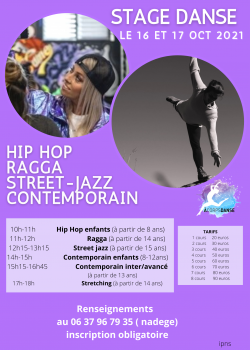 Stage de Barre à TerreDanse ContemporaineDancehall  ReggaHip-hopStreet Jazz à Vaison-la-Romaine en mai 2024