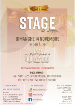 Stage de Danse JazzBollywood à Lagny-sur-Marne en mai 2024