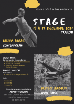 Stage de Modern’jazzBreak danceHip-hopDanse Contemporaine à Toulon en mai 2024