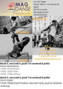 Stage de Danse ContemporaineDanse JazzModern’jazzStreet dance à Toulon en juin 2022