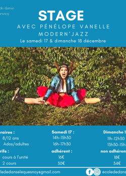 Stage de Modern’jazz à Le Quesnoy en novembre 2022