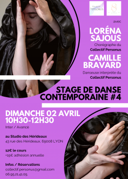 Stage de Danse ContemporaineDanse ContactContemporary à Lyon en mars 2023