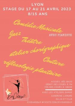 Stage de Danse JazzComédie musicale à Saint-Didier-au-Mont-d'Or en avril 2024