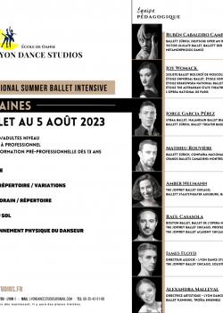 Stage de ClassiqueDanse ContemporaineDanse JazzBarre à TerreContemporaryEATFloorworkDanse Contact à Lyon en mai 2023