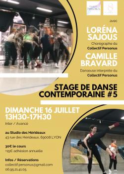 Stage de Danse ContemporaineDanse ContactContemporary à Lyon en mai 2024