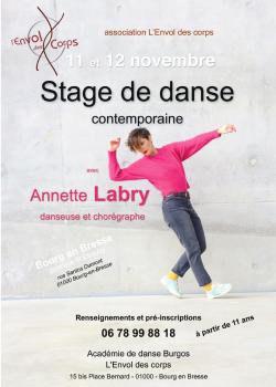 Stage de Danse Contemporaine à Bourg-en-Bresse en septembre 2023