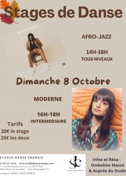 Stage de Afro DanceContemporary à Paris en septembre 2023