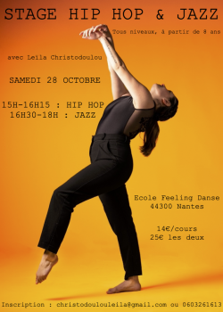 Stage de Hip-hopDanse JazzModern’jazz à Nantes en septembre 2023
