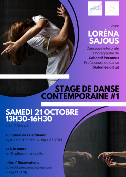 Stage de Danse ContemporaineContemporaryFloorworkGaga MovementDanse ContactExpression corporelle à Lyon en mai 2024