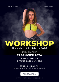 Stage de Heels danceStreet Jazz à Paris en avril 2024