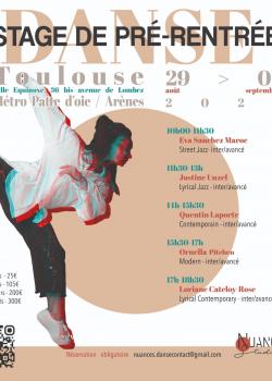 Stage de Danse JazzDanses UrbainesContemporary à Toulouse en avril 2024