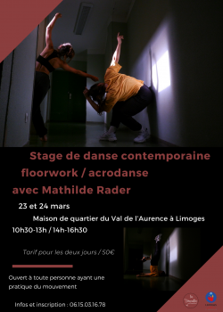 Stage de ContemporaryFloorwork à Limoges en février 2024
