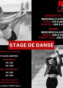 Stage de Street JazzHeels danceYogaPilates à Talence en mars 2024