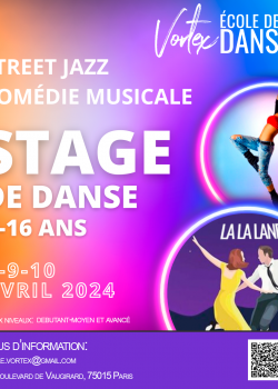 Stage de Street JazzComédie musicaleDanse JazzModern’jazz à Paris en mai 2024