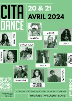 Stage de Afro DanceDancehall  ReggaHip-hopDanse Contemporaine à Blaye en avril 2024