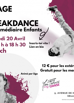 Stage de Break dance à Illzach en avril 2024