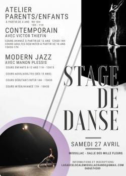 Stage de Modern’jazzDanse Contemporaine à Missillac en avril 2024