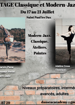 Stage de ClassiqueModern’jazz à Saint-Paul-lès-Dax en mai 2024
